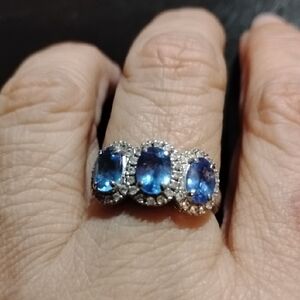 HSN Colleen Lopez 2.27ct Sterling Silver Tanzanite & White Zircon Size 8 Ring